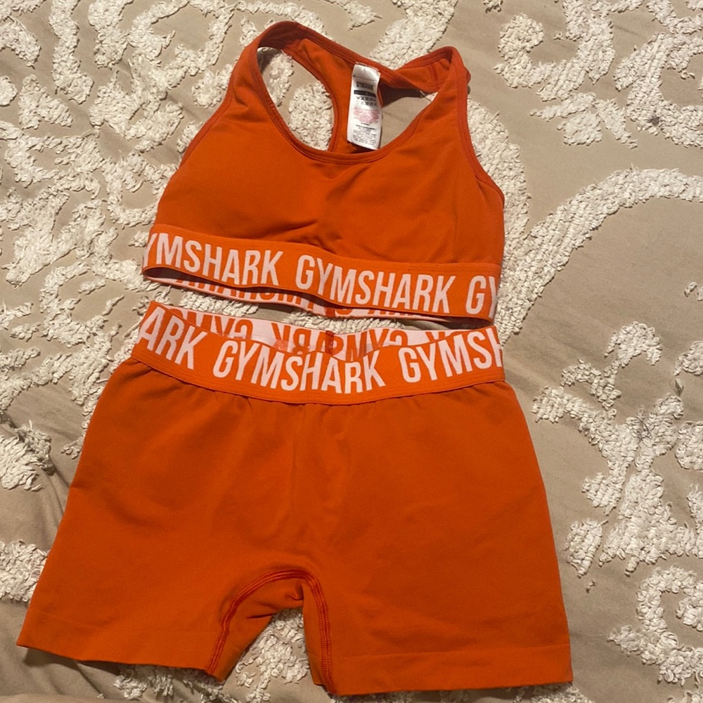 Bright orange Gymshark Short Set